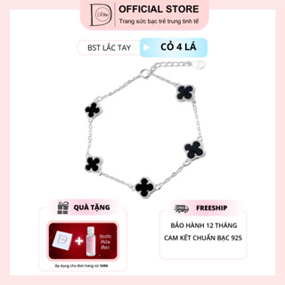 Lắc tay bạc 925 dành cho nữ Dế Bạc cỏ 4 lá xinh xắn