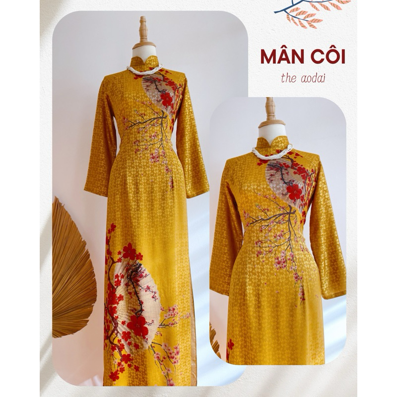Áo dài trung niên lụa gấm cao cấp - M01