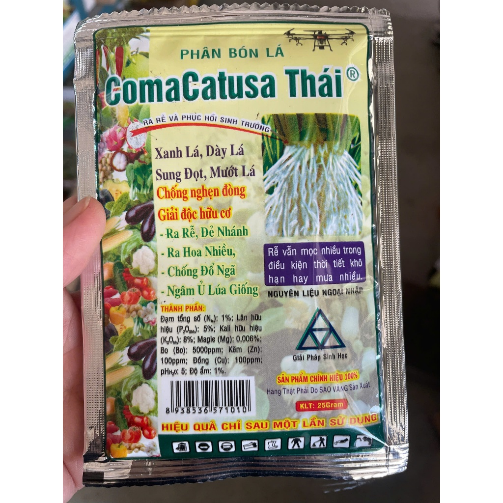Phục hồi sinh trưởng, kích ra rễ cây trồng - Comcat Thái - Gói 25gr