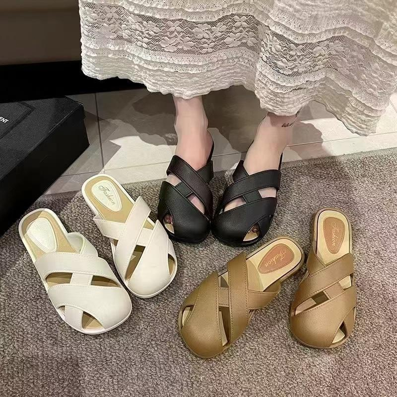 Dép Lê Thời Trang Thường Ngày , Hàng Mới Về, Mũi Bít Mũi Phẳng, Dành Cho Nữ DéP Shoes Sandal Nhung