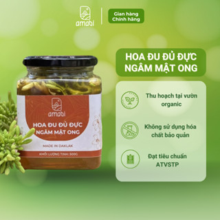  Hoa đu đủ đực ngâm mật ong rừng Đắk Lắk hũ 500g 1kg Bông đu đủ đực sấy tươi thiên nhiên nguyên chất Amabi 