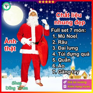Bộ Ông Già Noel Chuẩn Chất Nhung Đầy Đủ Chi Tiết Siêu Đẹp