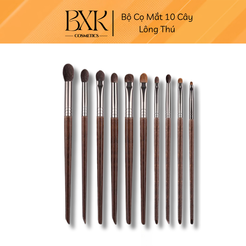 Bộ cọ trang điểm mắt 10 cây mềm mịn bám phấn trang điểm chuyên dụng cao cấp BXK COSMETICS