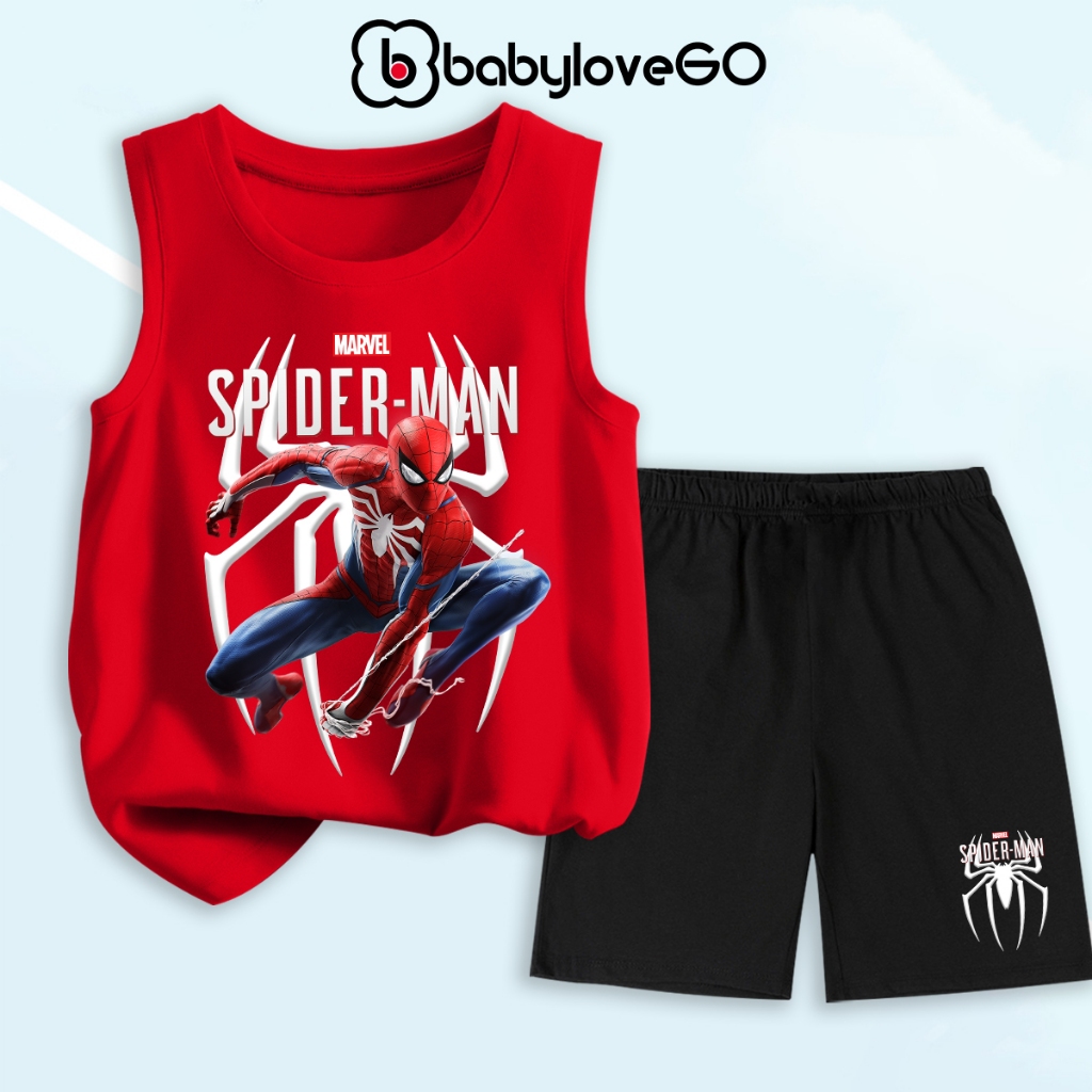 Đồ bộ bé trai BabyloveGO quần áo siêu nhân cho bé chất thun cotton mềm mịn thoáng mát XT-SPM-MV09