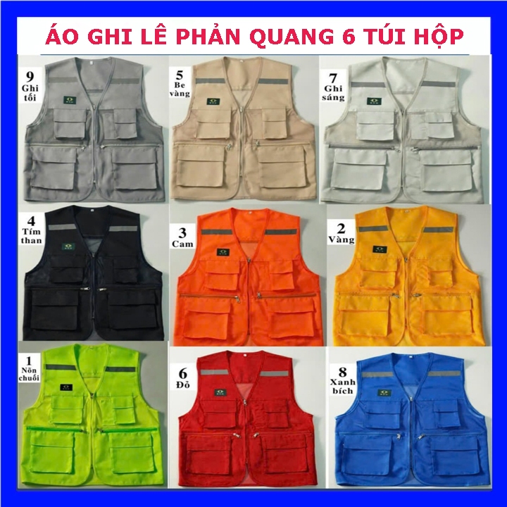 ÁO GHI LÊ  BẢO HỘ 6 TÚI PHẢN QUANG HÀN QUỐC, ÁO GHI LÊ PHẢN QUANG (MÀU XANH DƯƠNG), ÁO BẢO HỘ LAO ĐỘ