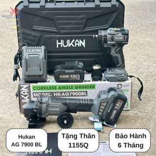 Máy Mài Cắt Góc Pin Hukan AG 7900 BL Không Chổi Than, Chống Sốc Đá, Chống Khởi Động Lại Tặng Thân Khoan Hukan 1155Q