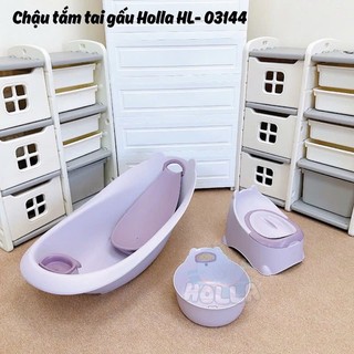 Chậu Tắm Và Chậu Rửa Mặt Nguyên Khối Phi Thuyền Elip Tai Gấu Honper Kèm Ghế Tắm