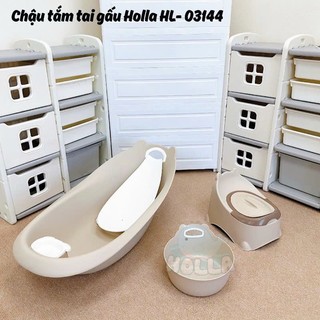 Chậu Tắm Và Chậu Rửa Mặt Nguyên Khối Phi Thuyền Elip Tai Gấu Honper Kèm Ghế Tắm