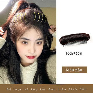 Bộ Tóc Giả Tạo Phồng Đỉnh Đầu Tự Nhiên Kẹp Tóc Giả Đỉnh Đầu Sang Trọng