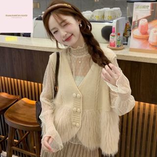  Áo Gile Nữ Áo Gile Lông Phong Cách Hàn Quốc Cổ V Phối Khuy Đôi Dạ Chất Len Lông Thỏ Hàng Qccc Nanganhchuyensi 