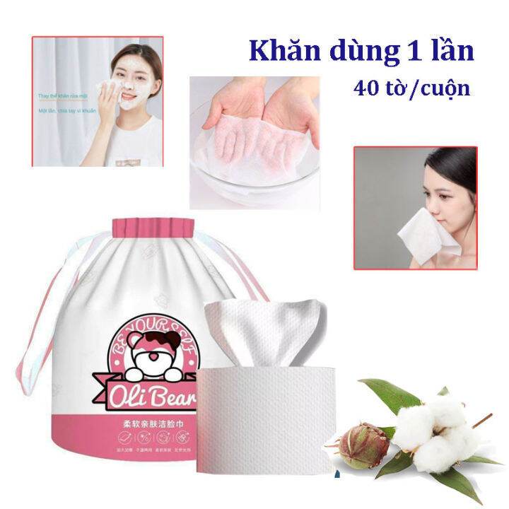 Khăn lau mặt đa năng cuộn 50miếng