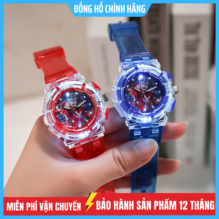Đồng Hồ Hoạt Hình Siêu Nhân LED Có Đèn Cho Bé Gái Bé Trai