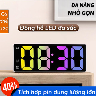  Đồng Hồ LED Mặt Gương MINT DECOR Báo Thức Để Bàn Trang Trí Bàn Học Làm Việc 