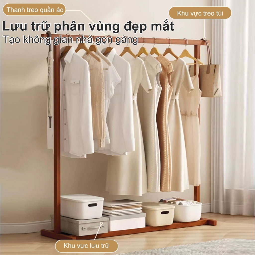HEINO Kệ Treo Quần Áo  Sào Treo Đồ 1 Tầng Gỗ Rắn Đơn Giản Chắc Chắn Tiện Lợi Nhiều Giàn Phơi | BigBuy360 - bigbuy360.vn