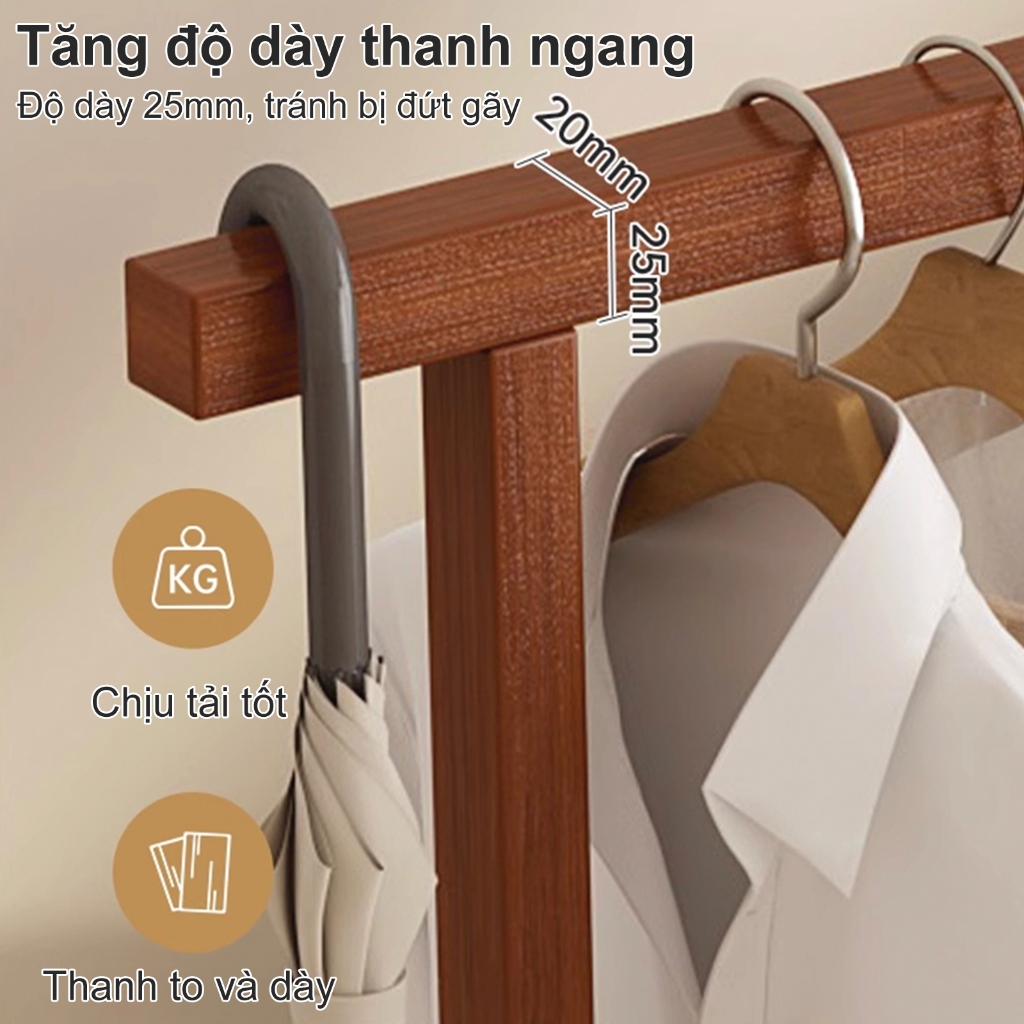 HEINO Kệ Treo Quần Áo  Sào Treo Đồ 1 Tầng Gỗ Rắn Đơn Giản Chắc Chắn Tiện Lợi Nhiều Giàn Phơi | BigBuy360 - bigbuy360.vn