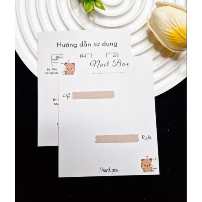 thẻ theo yêu cầu, giấy nail box, giấy nail box thiết kế, thẻ nail box , bìa nail box, giấy nail