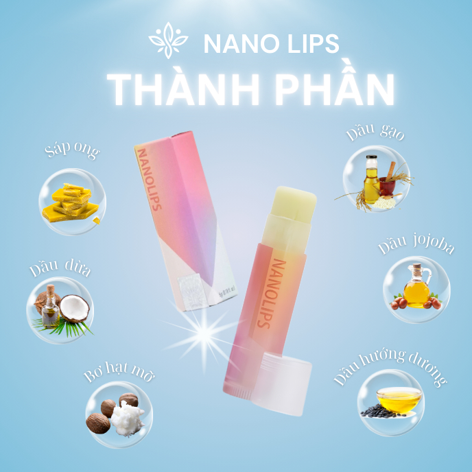 Son dưỡng môi hồng NANOLIPS 5gr Dưỡng Hồng Môi, Ngăn Ngừa Khô Ráp, Nứt Nẻ