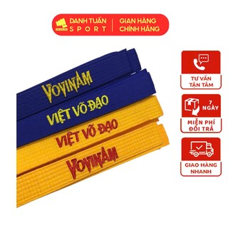Đai Môn Phái Vovinam, Việt Võ Đạo, Dây Đai Võ Thuật, Thêu Chữ Đẹp, Loại Tốt, Dày, Dài, Bền Đẹp