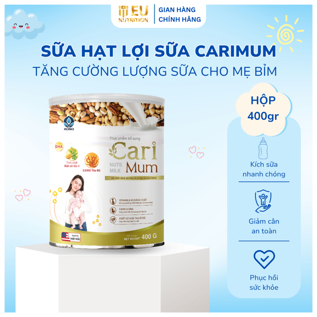 Sữa Hạt Lợi Sữa Cari mum Cho Mẹ Sau Sinh Giúp Tăng Cường Tiết Sữa Hiệu Quả