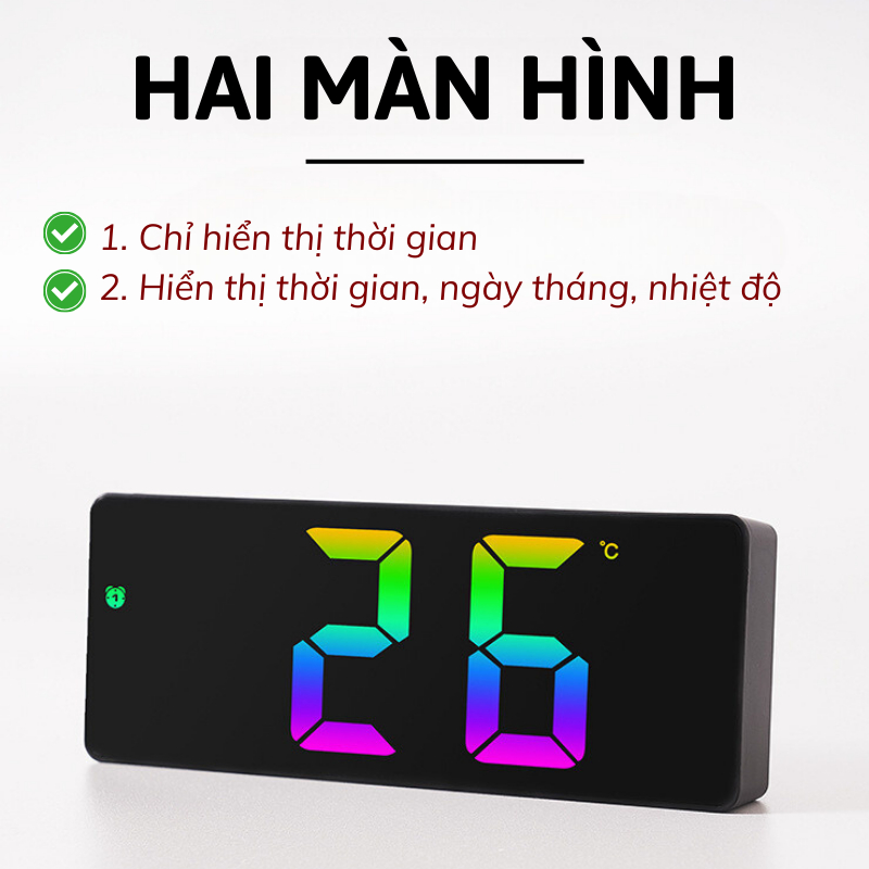 Đồng hồ led để bàn trang trí decor điện tử đẹp, Đồng hồ để bàn, đồng hồ Led để bàn,  đồng hồ báo thức Voi.Baby
