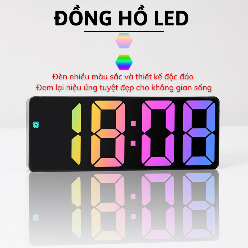 Đồng hồ led để bàn trang trí decor điện tử đẹp, Đồng hồ để bàn, đồng hồ Led để bàn,  đồng hồ báo thức Voi.Baby