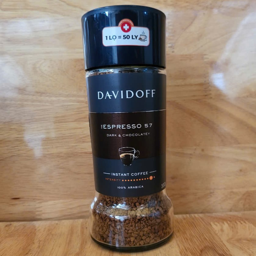 DAVIDOFF [Lọ ESPRESSO 100gr] CÀ PHÊ ĐỨC HÒA TAN ARABICA NGUYÊN CHẤT [GERMANY] Espresso 57 Dark & Cho