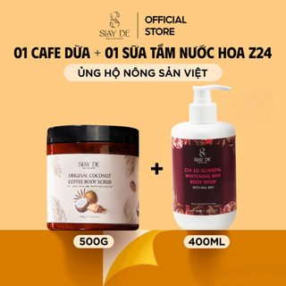   Combo 2  01 Cafe Dừa Tẩy Tế Bào Da Chết 500g + 01 Sữa Tắm Trắng Da Hương Nước Hoa So Scandal 400ml 