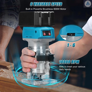 Máy phay gỗ Makita dùng pin 21V, điều chỉnh 6 cấp độ, máy soi gỗ máy phay alu tạo rãnh máy,phay dùng pin mini