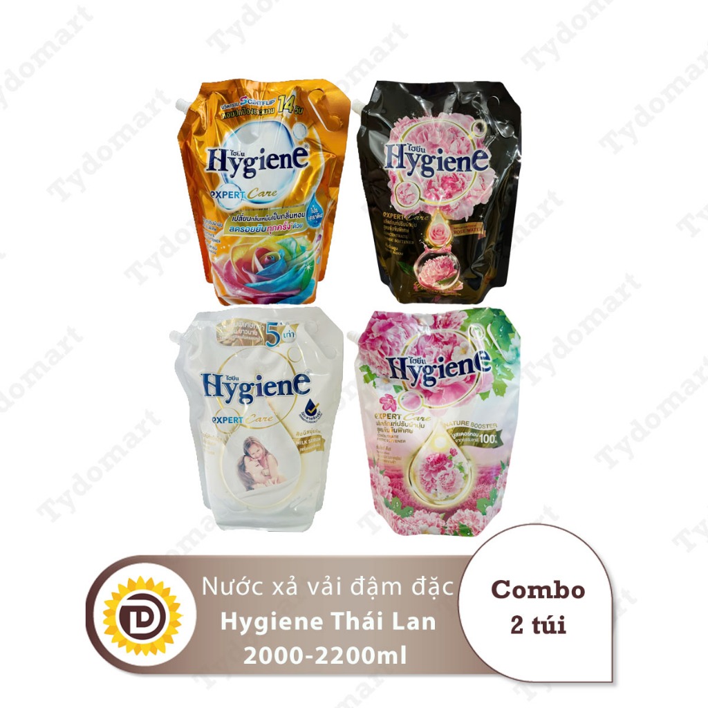 (Combo 2 Túi Lớn) Nước Xả Vải Hygiene Đậm Đặc Dung Tích 2000-2200ml/Túi