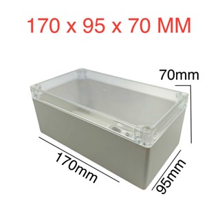 Hộp 170x95x70mm nắp trong tặng kèm ốc vít và ron cao su chống nước. Hộp nhựa đựng mạch điện tử