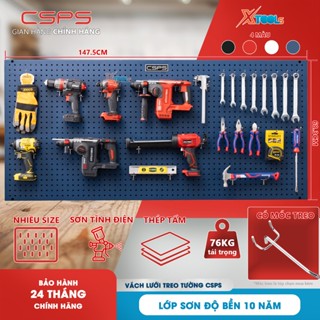 Vách lưới treo tường CSPS XANH bảng treo đồ Pegboard, tấm lưới kim loại treo tường, treo đồ nghề, sơn tĩnh điện 10 năm