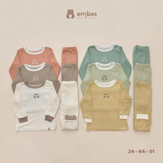 Bộ Dài Tay Thu Đông EMBES Chất Vải Thun Tăm Thoáng Mát Cho Bé Trai Bé Gái. Bộ Đồ Dài Tay Cho Trẻ Em BAMI.Baby