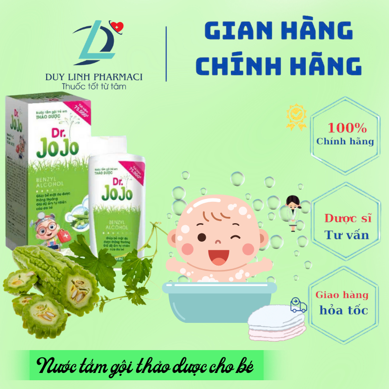 Nước Tắm Gội Thảo Dược Dr.JoJo DJ500 - Chăm sóc và bảo vệ da cho bé 500ml