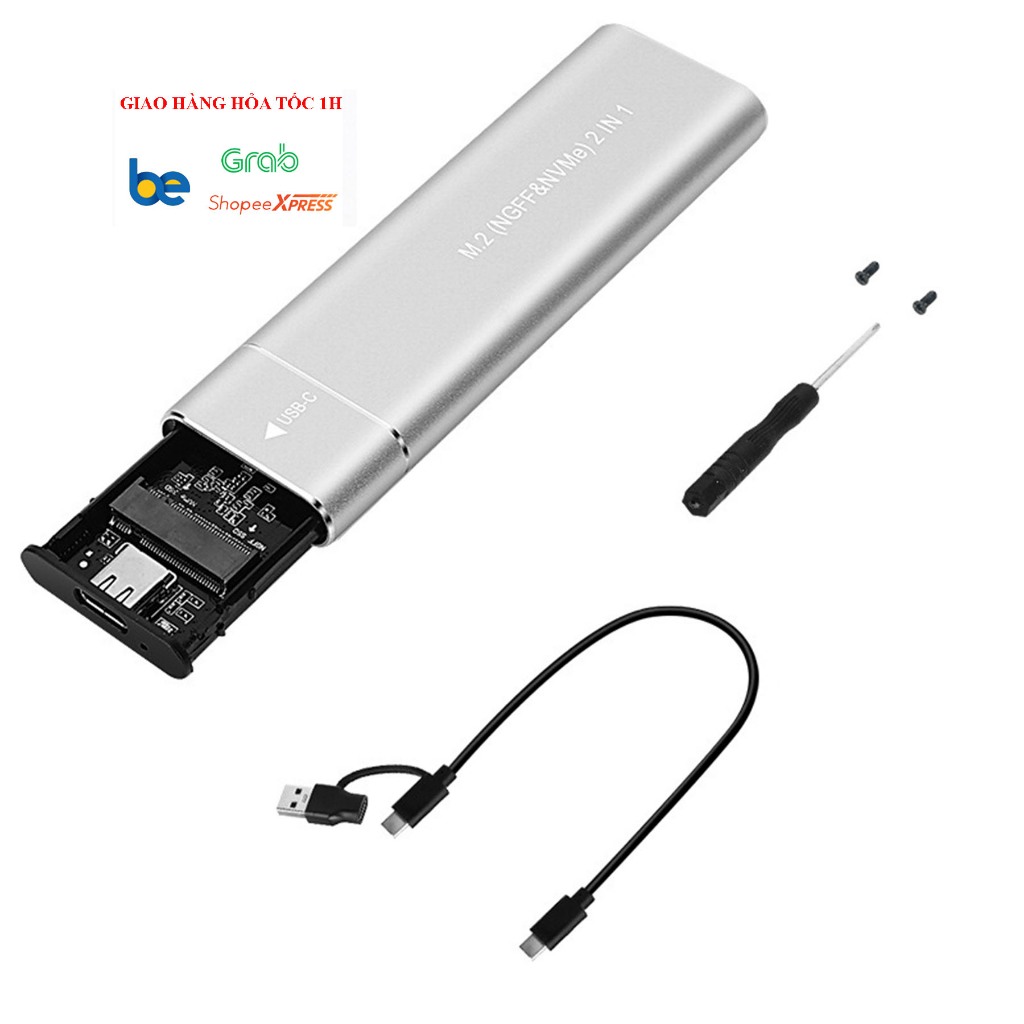 Box ổ cứng SSD M2 sata NVME 2230/2242/2260/2280 ZEADOW hợp kim nhôm USB 3.2Gen2 10Gbps