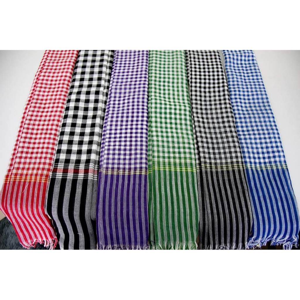 Khăn Rằn Nam Bộ Truyền Thống Nhiều Màu Sọc Caro Nhỏ-58x120cm-Hình Thật