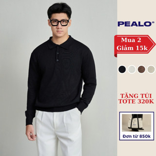 Áo len polo dài tay nam PEALO chất liệu len lông thỏ cao cấp