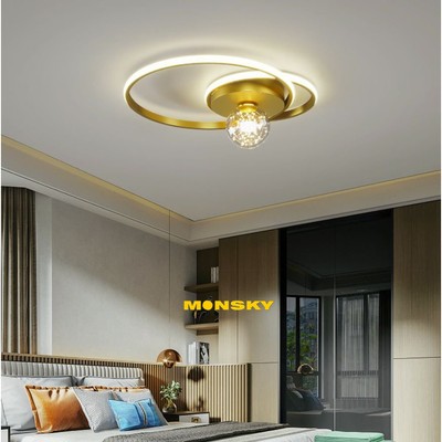Đèn ốp trần led gắn trần MONSKY RESTAR ánh sáng cao cấp họa tiết đẹp mắt 3 màu ánh sáng (8802)