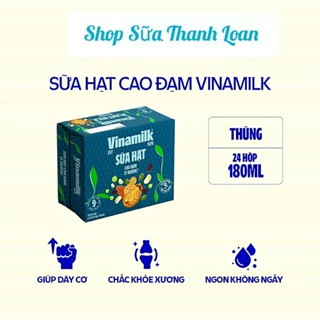   HSD T5-2026  Thùng 24 Hộp Sữa Hạt Cao Đạm Ít Đường Vinamilk Hộp 180ml. 