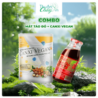  COMBO CANXI VEGAN 420g & MẬT TÁO ĐỎ TÂM AN 250ml - Bột ngũ cốc đậu hạt rau củ 
