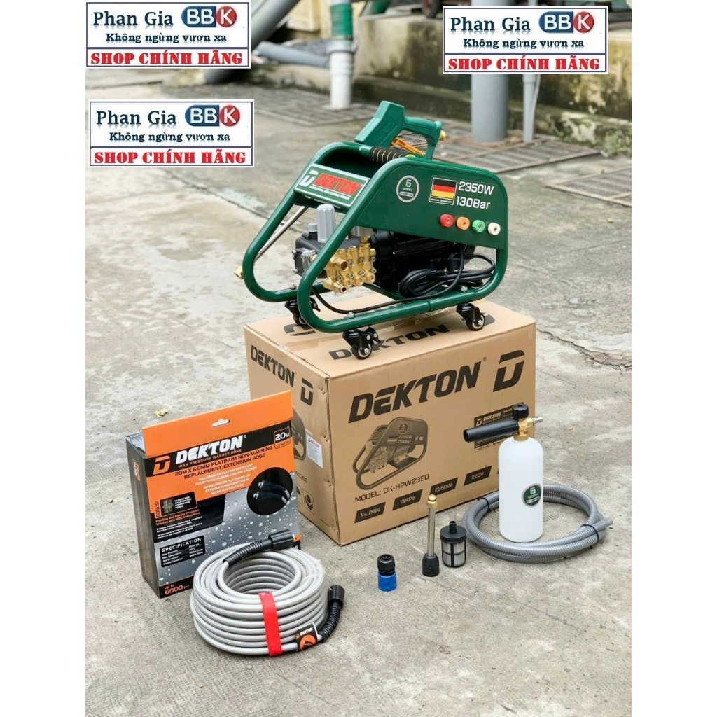 Máy Rửa Xe Dekton CHÍNH HÃNG DK-HPW2350 - Công suất 2350W, điều chỉnh áp lực, motor rời BẢO HÀNH 1 N