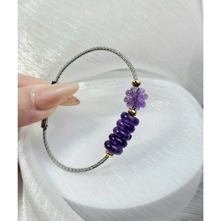 Vòng Tay Cỏ Bốn Lá Thạch Anh Tím Phước Tâm , Vòng Đá Phong Thủy Cao Cấp Mang Năng Lượng Tích Cực