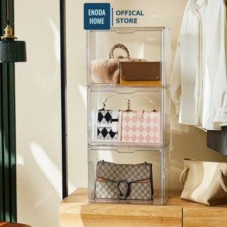 Hộp Nhựa Trong Cao Cấp Trưng Bày Túi Xách, Hộp Mica Trong Suốt Đựng Túi Ví Xếp Chồng Chắc Chắn HTS024