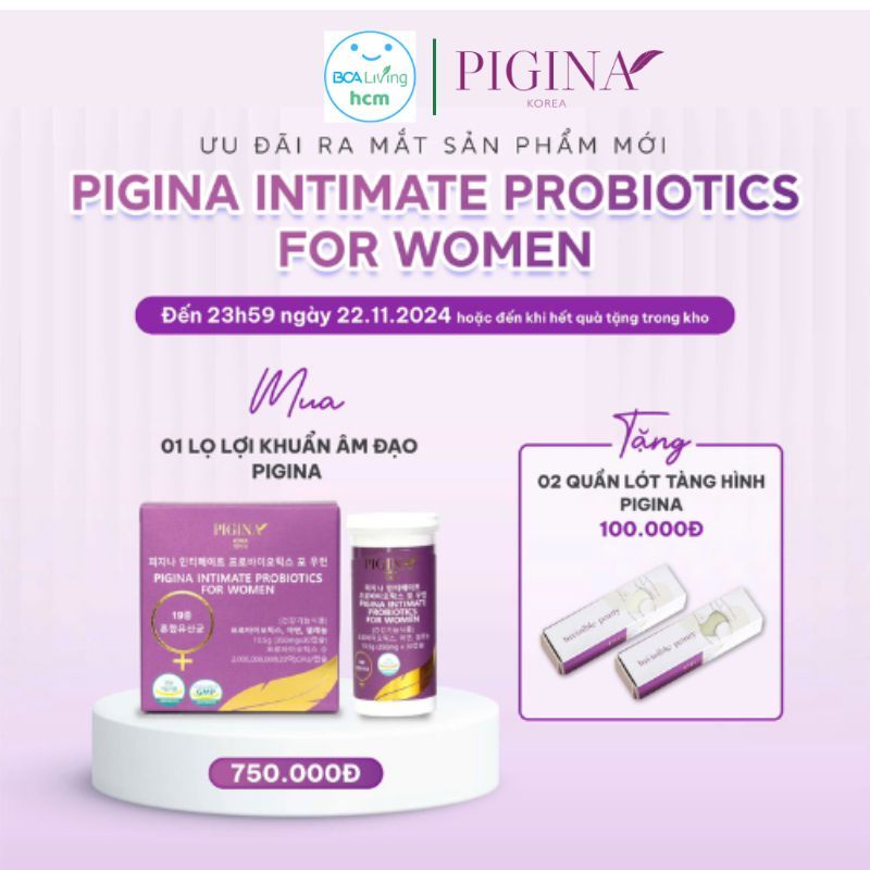 Viên uống bổ sung lợi khuẩn cho nữ Pigina intimate probiotics for women hộp 30 viên