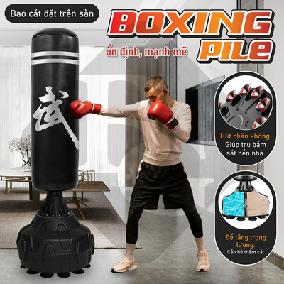 [BG026] BG Trụ tập luyện Boxing Pile BG026 hai màu Red/Black, hỗ trợ rèn luyện thể lục và cơ bắp