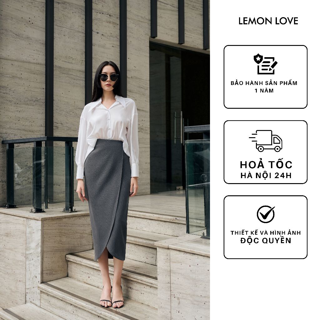 Áo sơ mi basic lụa, form suông