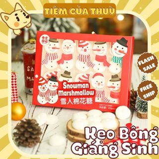  Kẹo Dẻo Hình Người Tuyết Kẹo Noel Bông Đường Marshmallow Kẹo Noel Kẹo Dẻo Giáng SInh Trang Trí Noel Ăn Vặt Nội Địa 