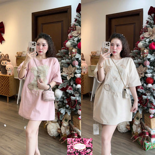 Áo Phông Nữ Gấu Đính Đá Thun Cotton Form Giấu Quần Freesize Cao Cấp Loại 1