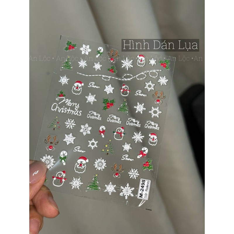 hình dán nail noel mẫu mới nhất