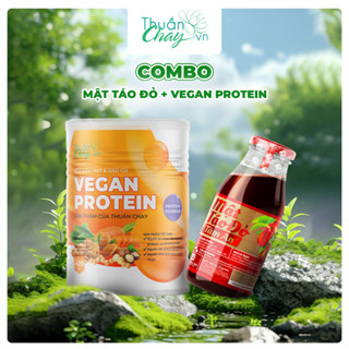  COMBO VEGAN PROTEIN 420g & MẬT TÁO ĐỎ TÂM AN 250ml - Bột ngũ cốc đậu hạt rau củ 