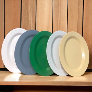 Đĩa nhựa - đĩa hột xoài - dĩa bầu dục melamine màu vàng kem, trắng, xanh lá nhỏ - trung - lớn